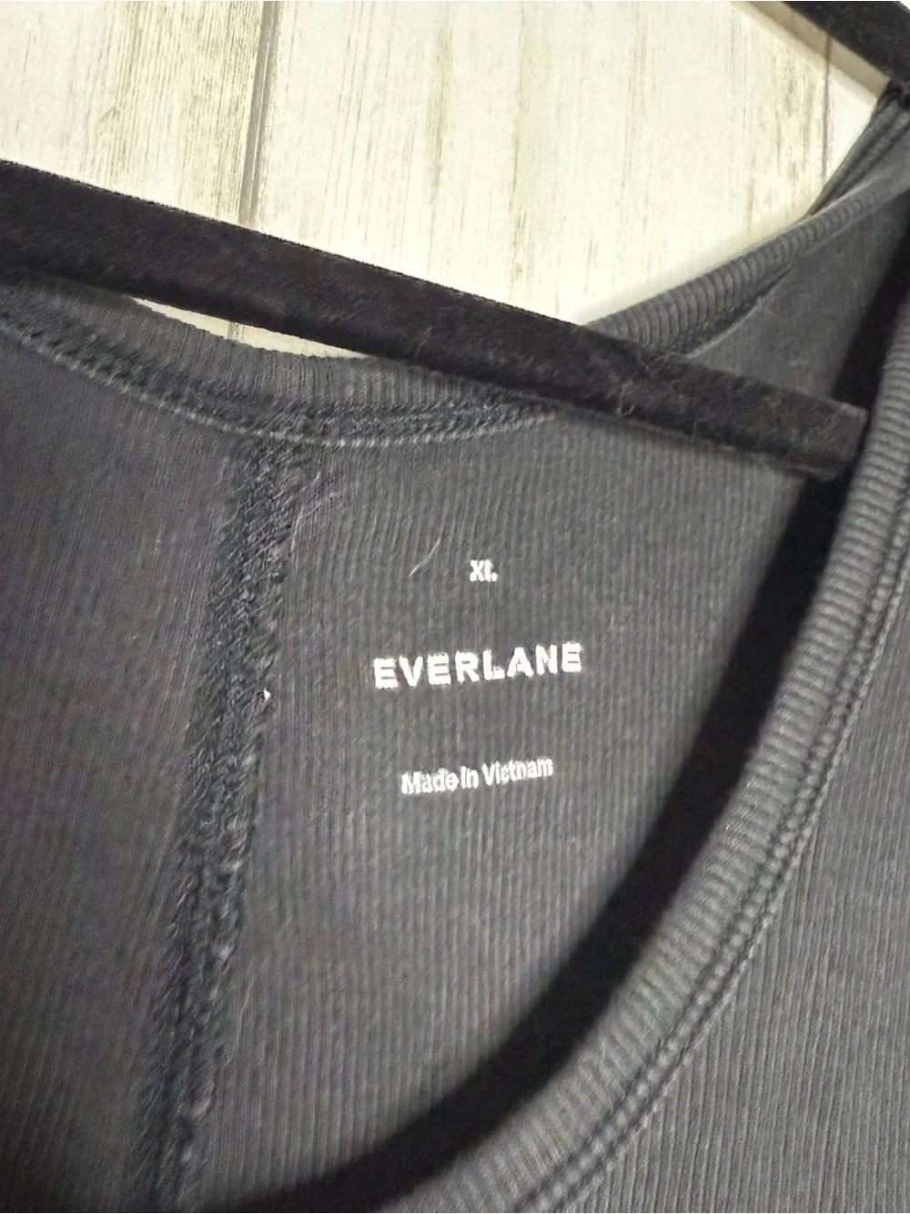 Everlane Black Ribbed Tank Top XL